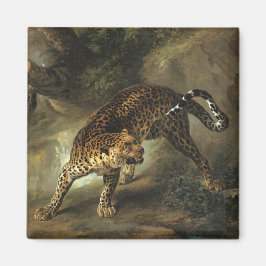 Imán Leopardo salvaje feroz (por Jean-Baptiste Oudry)