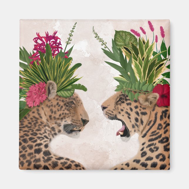 Imán Leopardos de la Casa Caliente | Un par (Frente)