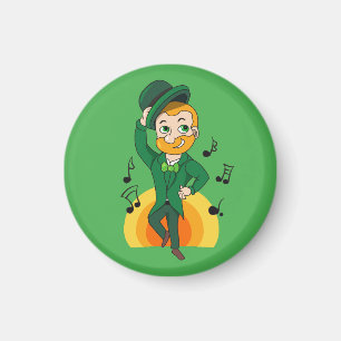 Imán Leprechaun bailando, personalizado de San Patricio