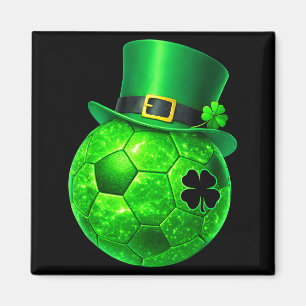 Imán Leprechaun divertido de trébol fútbol St Patricks