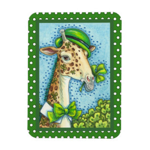 IMÁN LEPRECHAUN GIRAFFE, COLORIDO ST. EL DÍA DE PATRICK