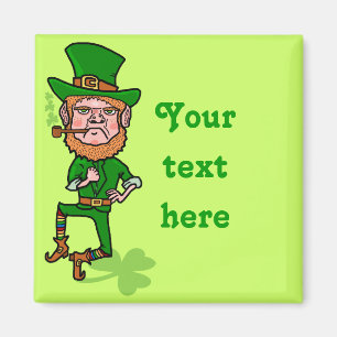 Imán Leprechaun irlandés afortunado enojado divertido