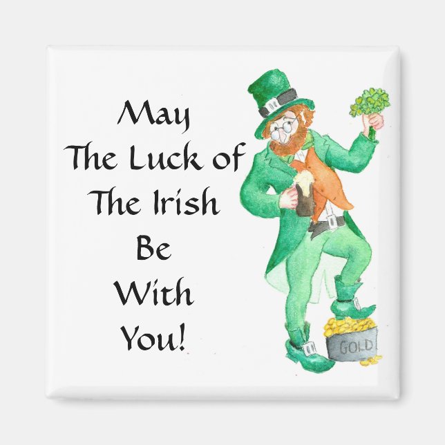 Imán Leprechaun Square Magnet (Frente)