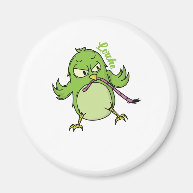 Imán Lerche Schlaftyp Frühaufsteher Vogel fängt Wurm (Frente)