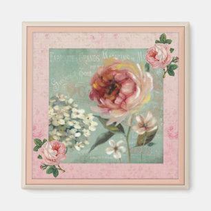Imán Les Belles Fleurs Estilo Vintage Rosa