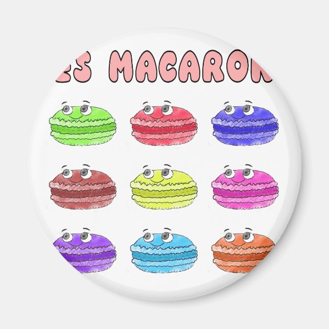 Imán Les Macarons Cute Personalizado (Frente)