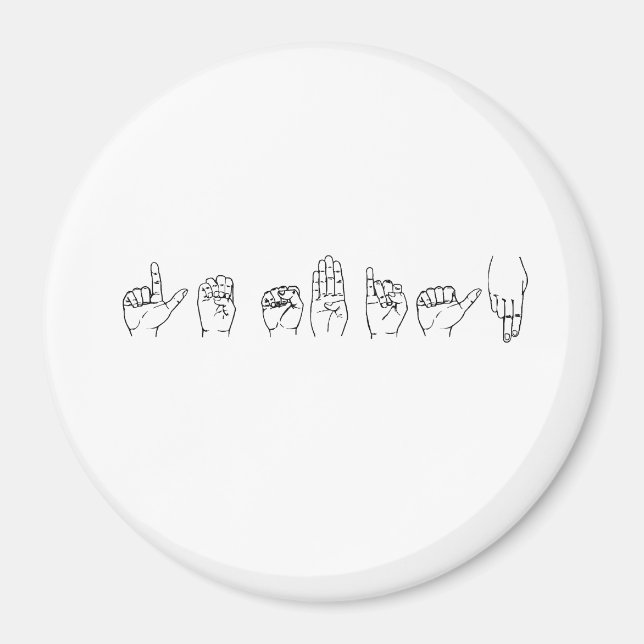 Imán Lesbianas en lenguaje de Rótulo (Frente)