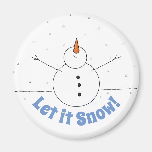 Imán "Let is Snow" Feliz Snowman (Frente)