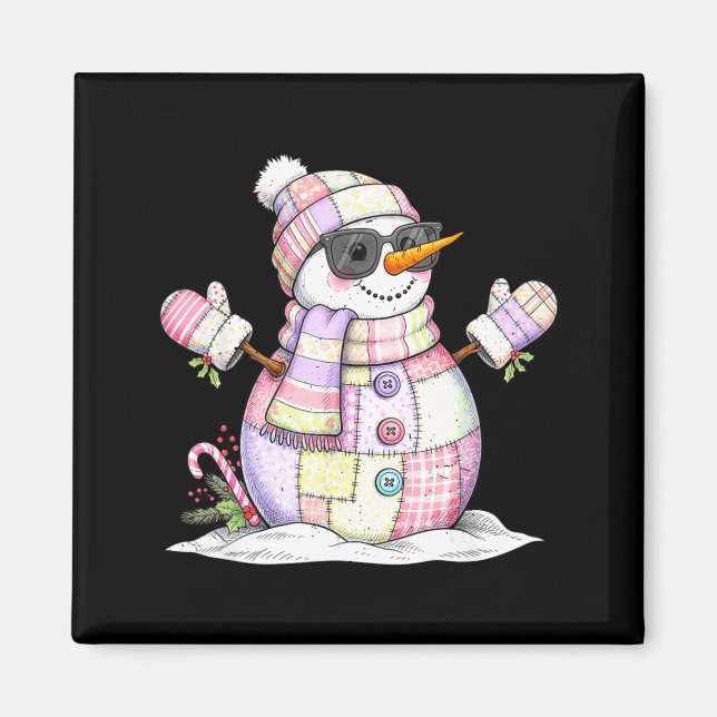 Imán Let’s Chill Snowman Christmas Coffee Cute Holiday  (Frente)