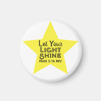 Imán Let Your Light Shine Bible Verse Yellow Star