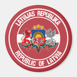Imán Letonia redonda Emblema