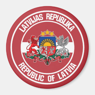 Imán Letonia redonda Emblema