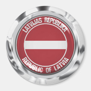 Imán Letonia redonda Emblema
