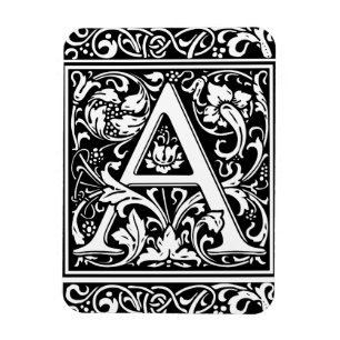 Imán Letra A Monograma Medieval Art Nouveau