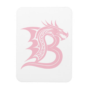 Imán Letra B de estilo dragón, alfabeto de dragón, mono