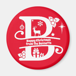 Imán Letra B Monograma Nombre inicial de familia Saludo