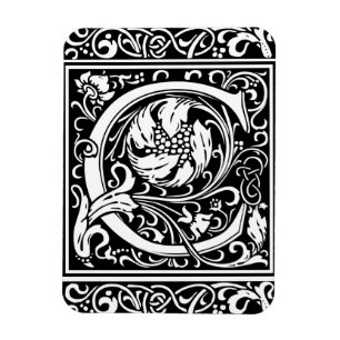 Imán Letra C Monograma Arte Nouveau Medieval