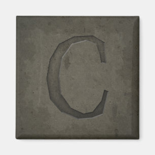 Imán Letra concreta monograma C