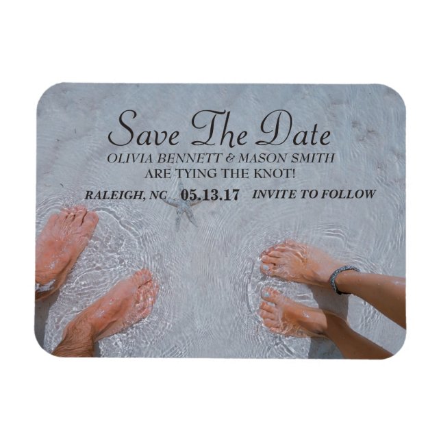 Imán Letra cursiva elegante | Foto Personalizado Guarda (Horizontal)