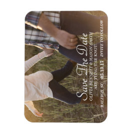 Imán Letra cursiva elegante | Foto Personalizado Guarda