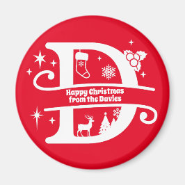 Imán Letra D Monograma Nombre inicial de familia Saludo