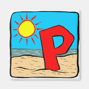 Imán Letra de ideas de bodas de playa P