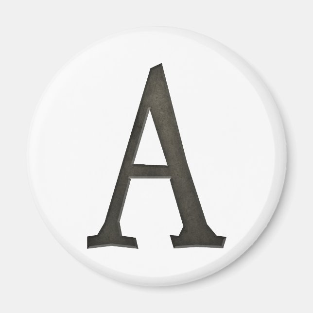 Imán Letra de monograma A concreta (Frente)