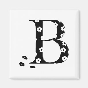 Imán Letra de patrón de flor B