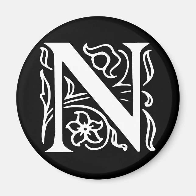 Imán Letra fancy N (Frente)