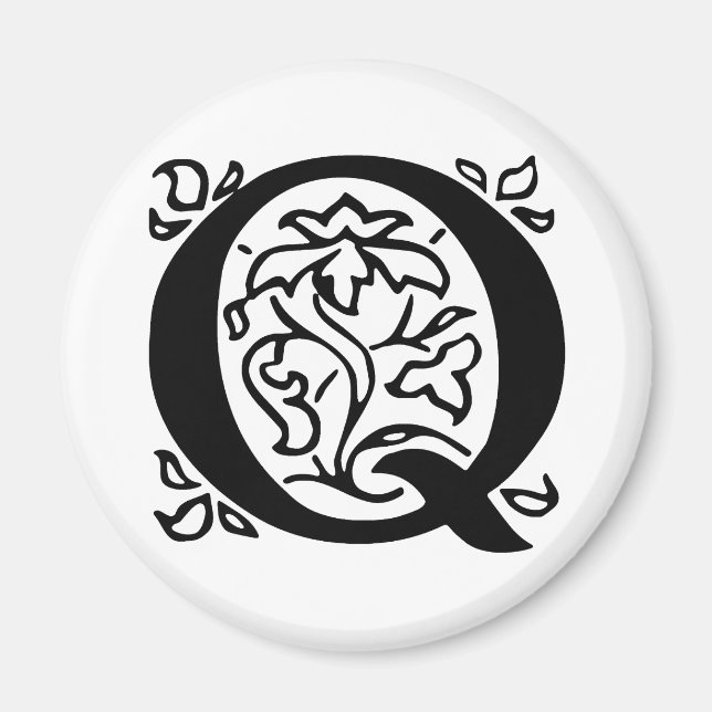 Imán Letra fancy Q (Frente)
