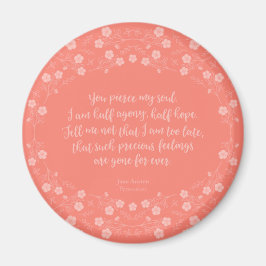 Imán Letra floral de amor cita persuasión Jane Austen
