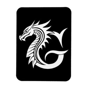 Imán Letra G de estilo dragón, alfabeto de dragón, mono