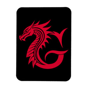 Imán Letra G de estilo dragón, alfabeto de dragón, mono
