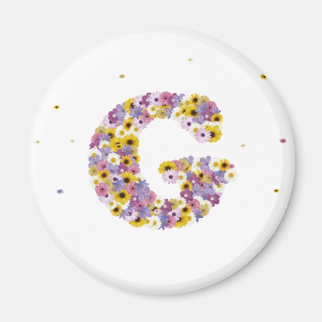 Imán Letra g de las flores (Frente)