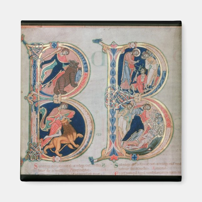 Imán Letra inicial 'B' Beatus vir - Bendita es la (Frente)