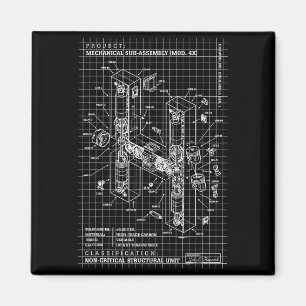 Imán Letra inicial catal monograma de ingeniería ingeni