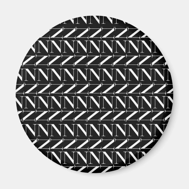 Imán Letra inicial monograma N (Frente)