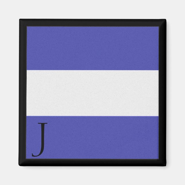 Imán Letra J del alfabeto magnético de la bandera náuti (Frente)