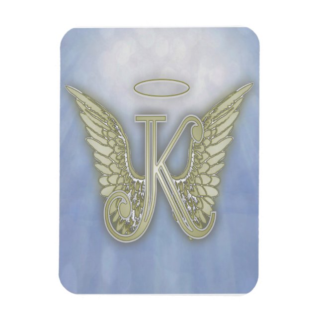 Imán Letra K Angel Monograma (Vertical)