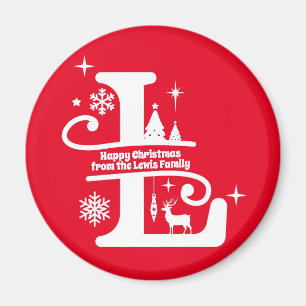 Imán Letra L Monograma Nombre inicial de familia Saludo