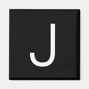 Imán Letra minimalista moderna en negro y blanco