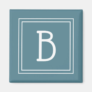 Imán Letra monogramada simple moderna turquesa inicial