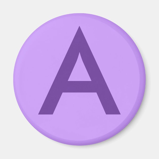 Imán Letra morada o texto sobre camisetas y productos T (Frente)