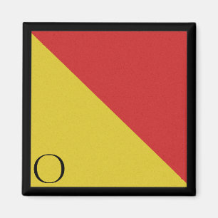 Imán Letra O del alfabeto magnético de la bandera náuti