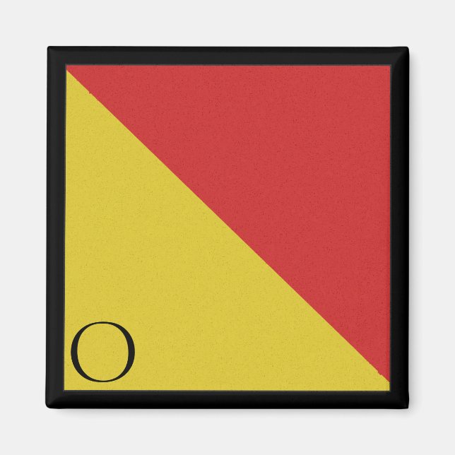 Imán Letra O del alfabeto magnético de la bandera náuti (Frente)