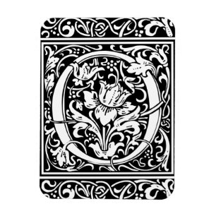 Imán Letra O Monograma Medieval Art Nouveau