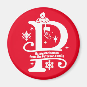 Imán Letra P Monograma Nombre inicial de familia Saludo