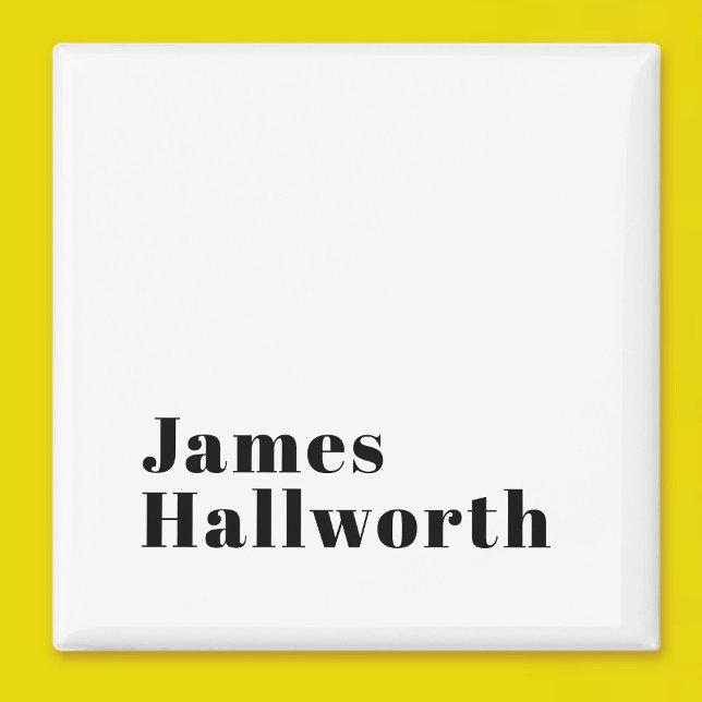 Imán Letra retro moderna y elegante | Negro editable (Subido por el creador)