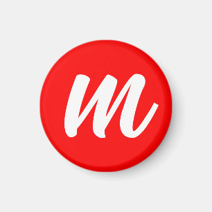 Imán Letra roja blanca caligráfica monográfica carta in