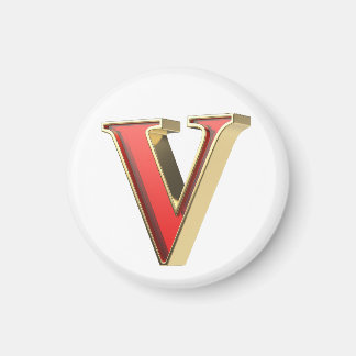 Imán Letra roja de vidrio V
